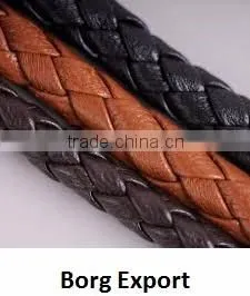 8mm Braided Leather Cords From BORG EXPORT / Braided Leather cord 8 mm