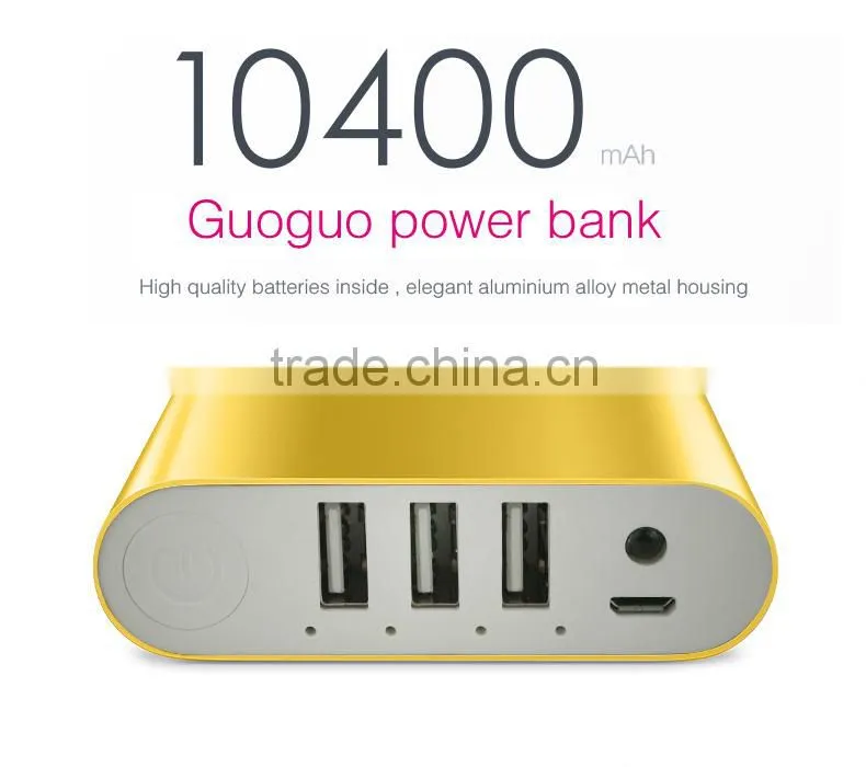 OEM portable 3 in 1 power bank 10400mah