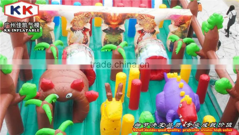 Animal Jungle Inflatable Fun City Obstacle Course for Sale