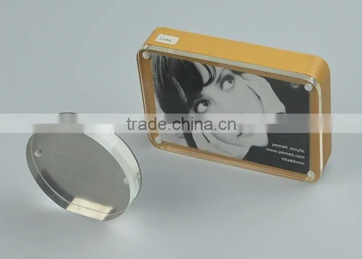 Fashion clear acrylic photo frame new models with wood back
