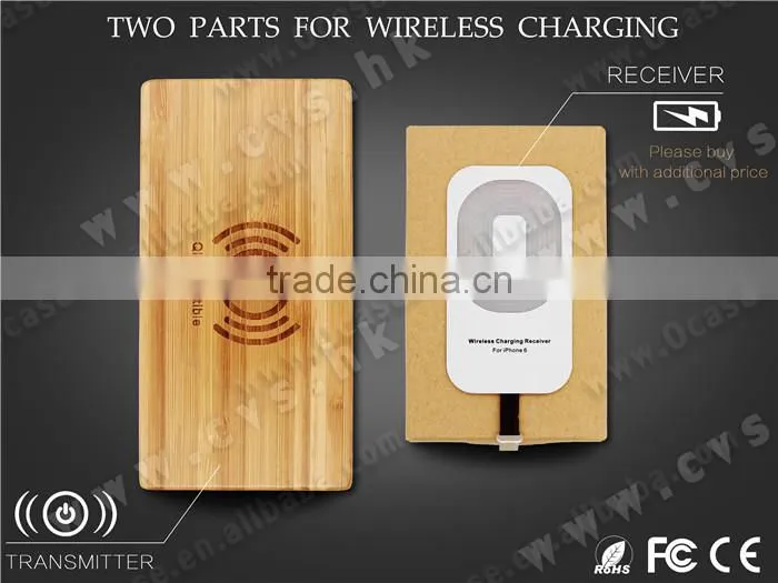 1000 mA Real Wood Mobile phone charger Wireless Charger with 5V 1A QI for Iphone, for Samsung