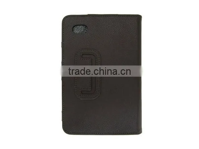 black foldable stander leather case For Samsung P1000
