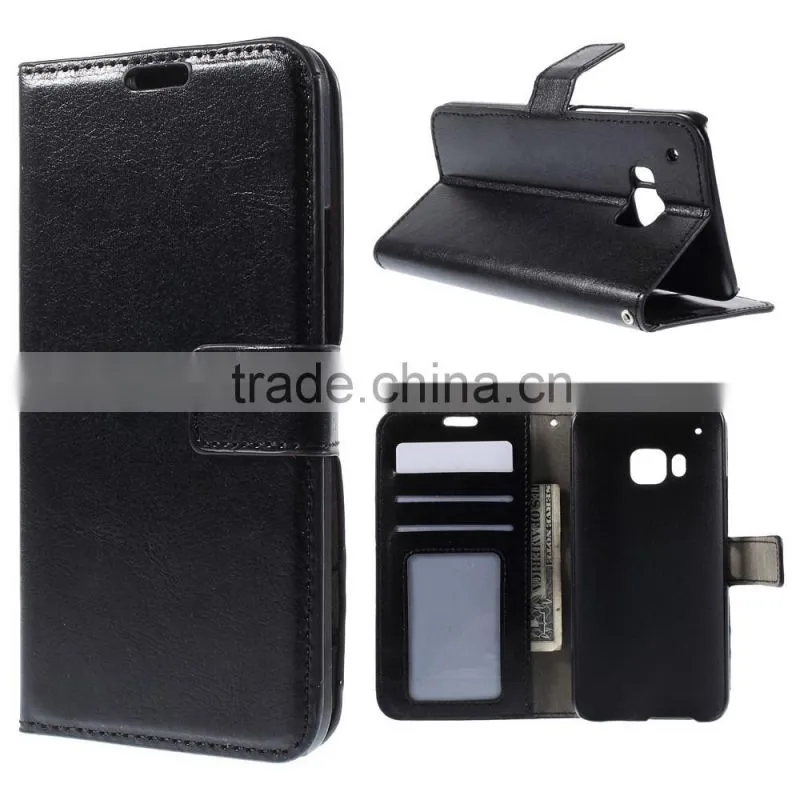 leather stand smart phone case for HTC One M9, for HTC One M9 luxury pu leather wallet