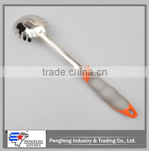 PP handle stainless steel spaghetti scoop ,scoop with holes