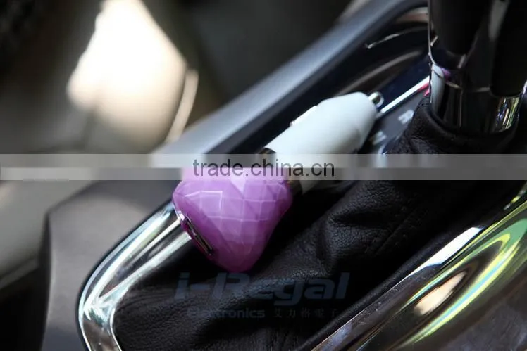 factory CE ROSH certification New design portable dual USB car charger 2.1A with high quality