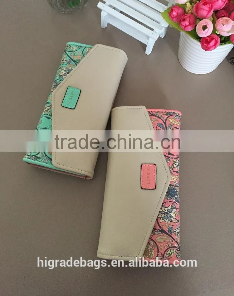 New Fashion Flower Women Wallet 5 Colors Floral Wallet Long Popular Portable Purse Delicate Casual Lady Cash Purse Wallets