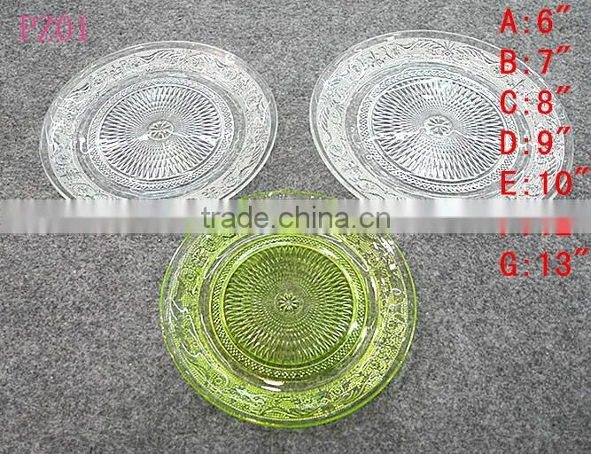 ZIBO Wholesale Cheap colored glass charge plate