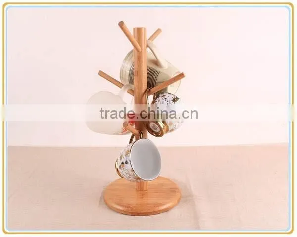HJ-0003 Bamboo Kitchen Usage Display Hanging Rack for Hanging