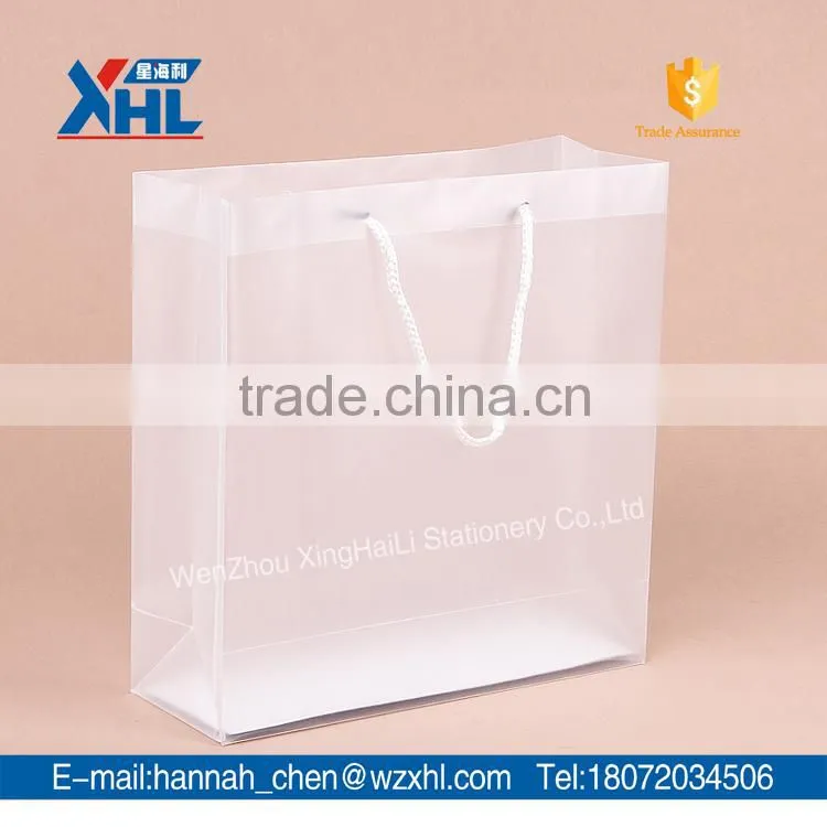 transparent twill pp shopping bag with rope handle