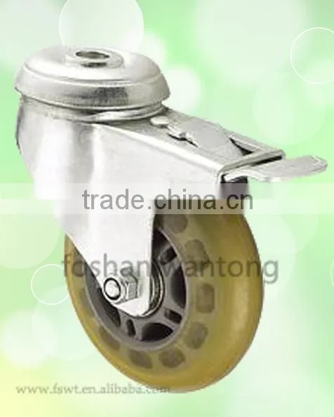 All Size Threaded Stem With Lock Transparent PU Furniture Caster Wheel