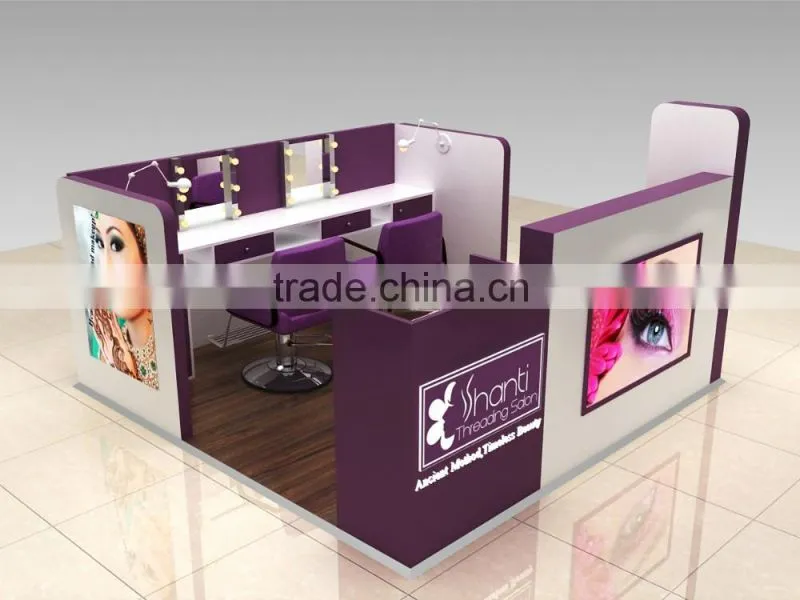 Fashion design kiosk for eyebrow service in mall