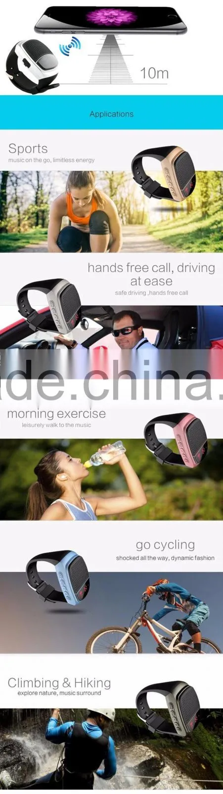 B90 Smart Watch Sports Music Player Wireless Bluetooth Speaker Hands-free Call TF Card Playing FM Radio Self-timer Time Display