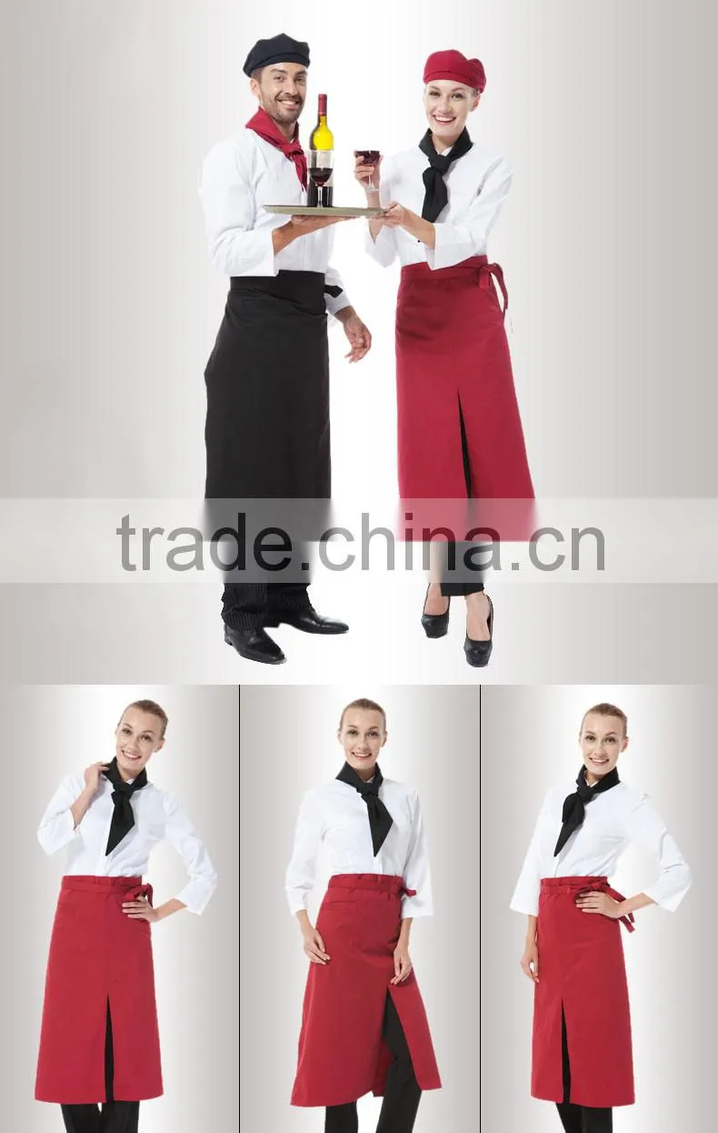 polyester plain black bartender uniform aprons