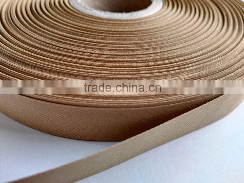 Good quality and cheap full dull polyester woven satin ribbon