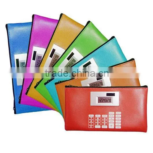 pocket dual power pencil solar calculator,pencil case calculator,cheap solar powered calculator