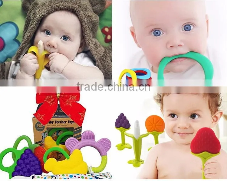 China Manufacturer BPA Free Food Grade Soft Giraffe Teether Silicone Baby Teether Chew Beads for Baby
