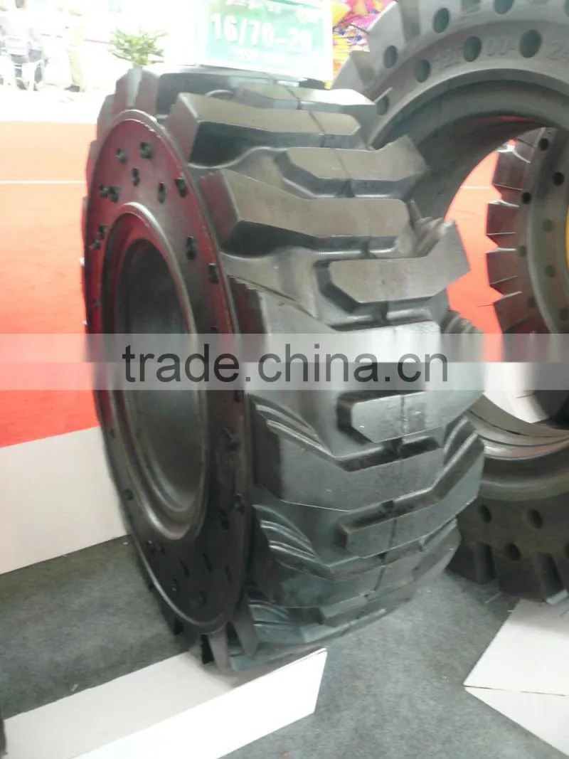Pneumatic shaped solid tire,skid steer loader tire,forklift solid tire 1500-20 15.00-20
