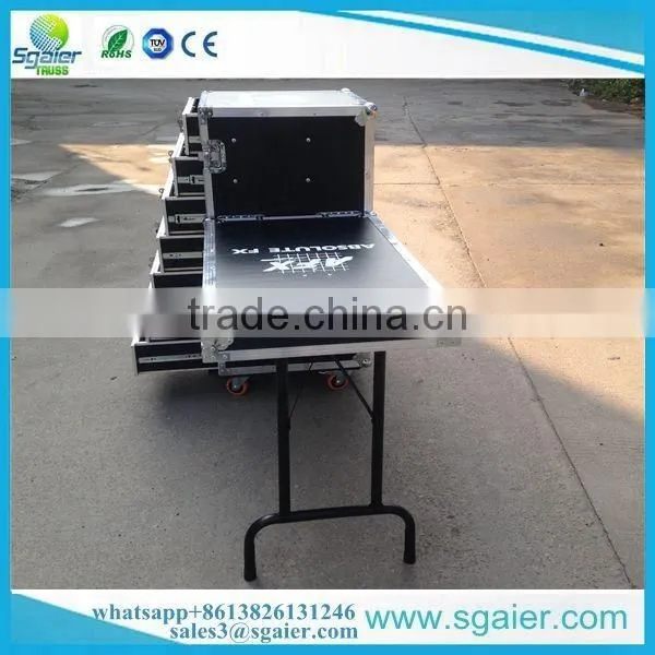 Sgaier 20u flight case 7 drawers mobile flight case with locks