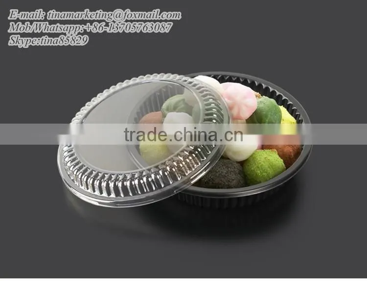 Disposable Plastic Round Food Container,Plastic Take Away Food Packaging Box, Plastic Round Sushi Container