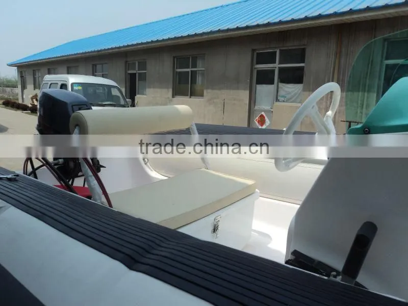 hot sale PVC or Hypalon luxury fibergrass RIB boat
