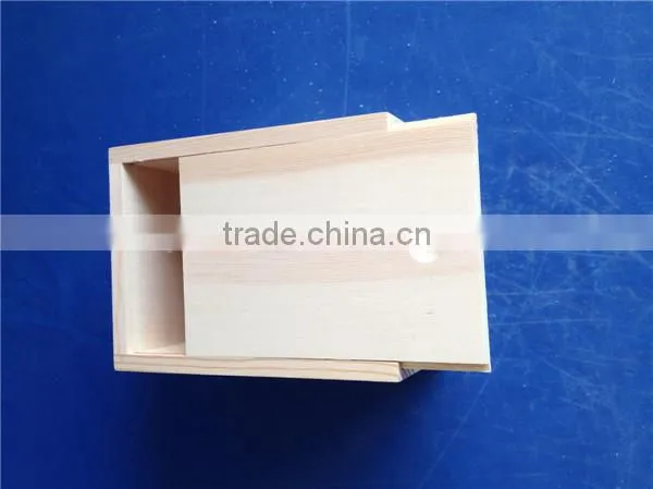 Silk screen handmade solid wood jewelry display box with slide lid