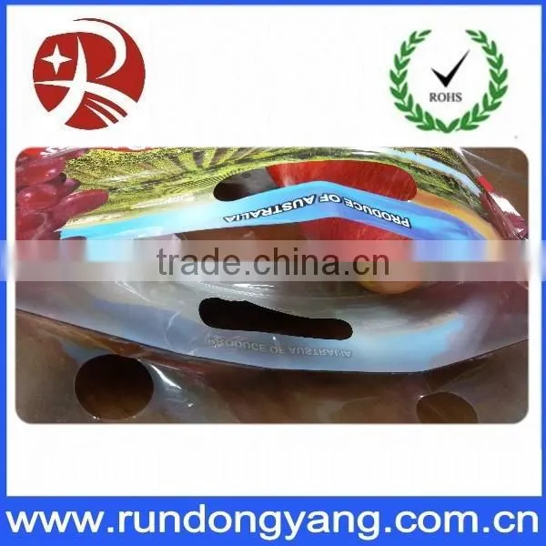 stand up pouch zipper fruit packing bag with air holes and handle