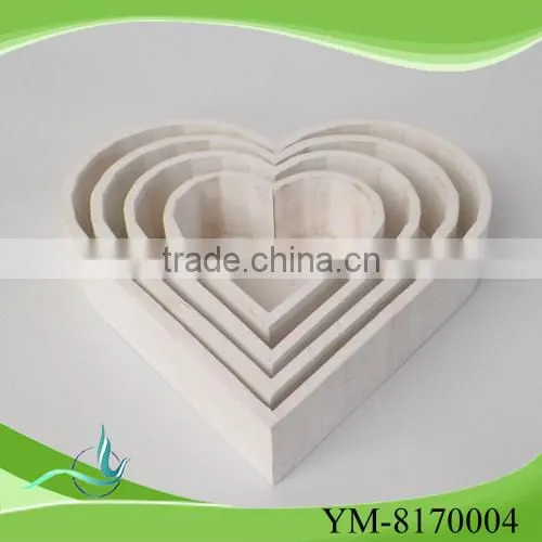white heart wood box home decoration with factory price