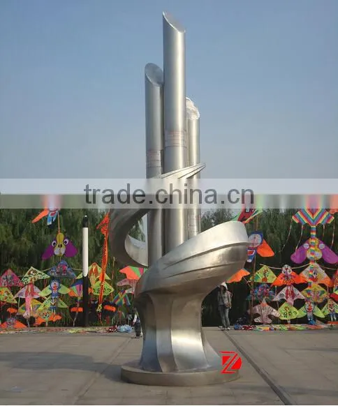 City square stainless steel torch sculpture