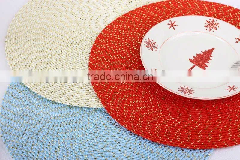 beige pp/pet placemat for christmas/round placemat
