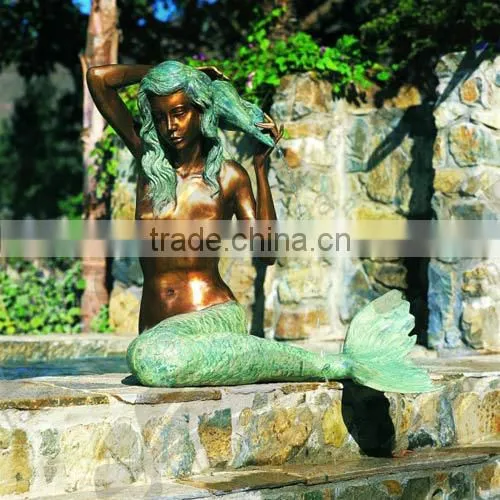 2015 Modern Garden Decoration Bronze Mermaid Fountain