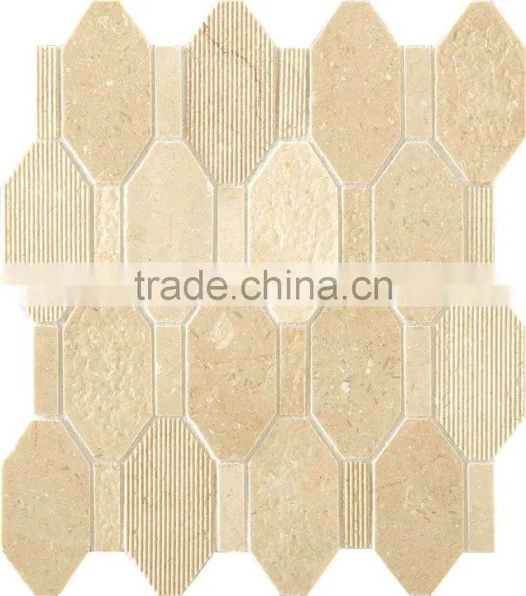 MM-CV237 Popular indoor decor natural stone hexagon marble mosaic
