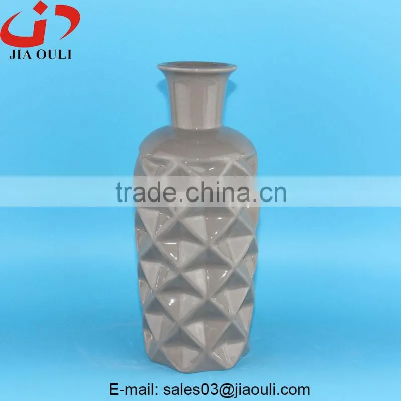 Hot home decor grey ceramic vase, chinese tall vase