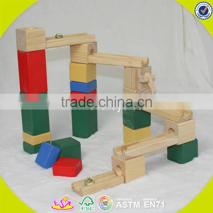 Wholesale simple style wooden geometric building blocks hottest geometric building blocks toy W13A015