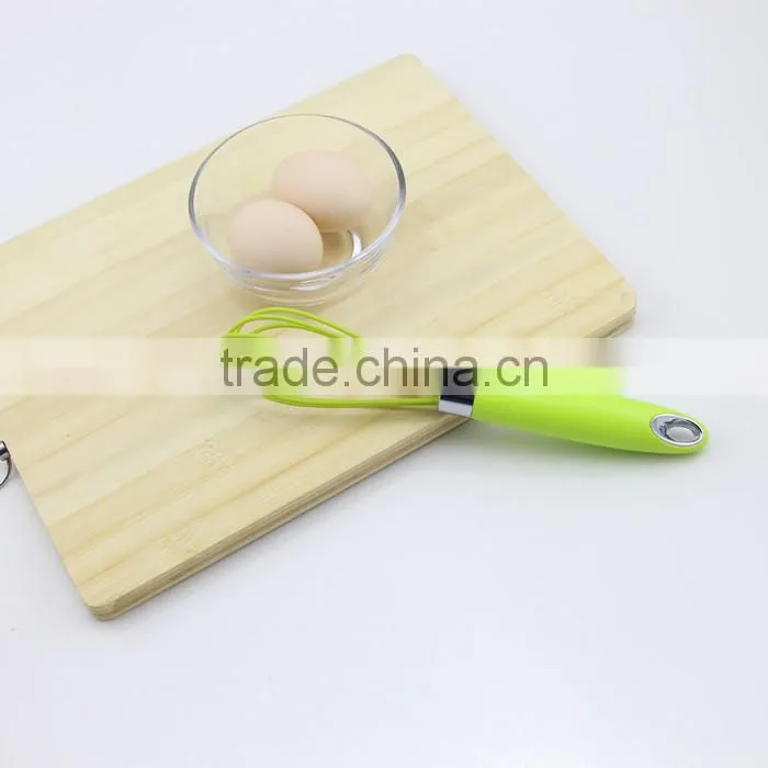 Green Silicone 5 wire loops mini wire whisk for egg
