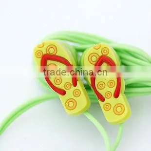 Zipper earphone slippers Earphone 3.5MM BASS MP4 MP3 Headphone earphone