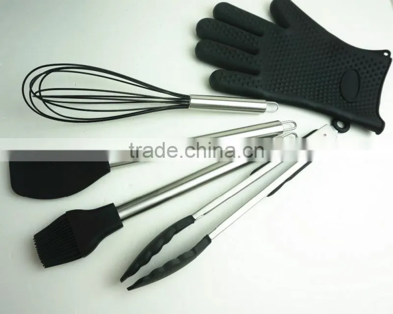 33052 10-pcs silicone kitchen utensil with stainless steel handle