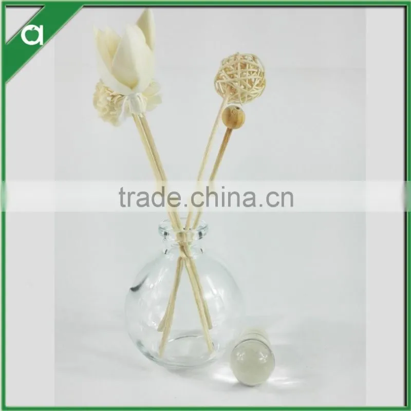 round ball glass bottle for 150ml reed diffuser with glass stopper H8.8CM,D7.6CM