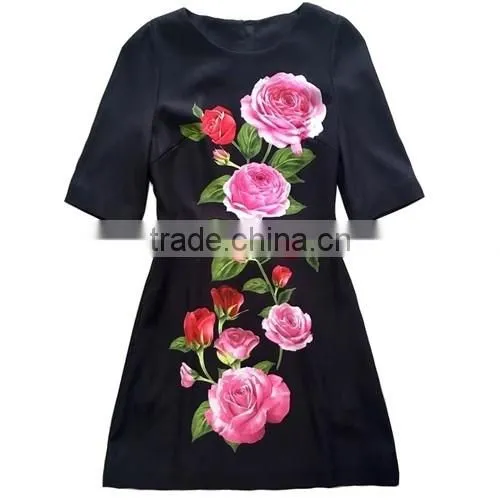 Custom digital printing rose polyester fabric from china suppliers
