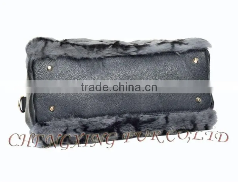 CX-H-46 New Style Fashion Women Rex Rabbit Fur Tote Bags Wholesale