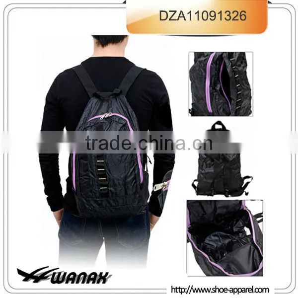 Black Foldable Shopping Bag Folding backpack Bag