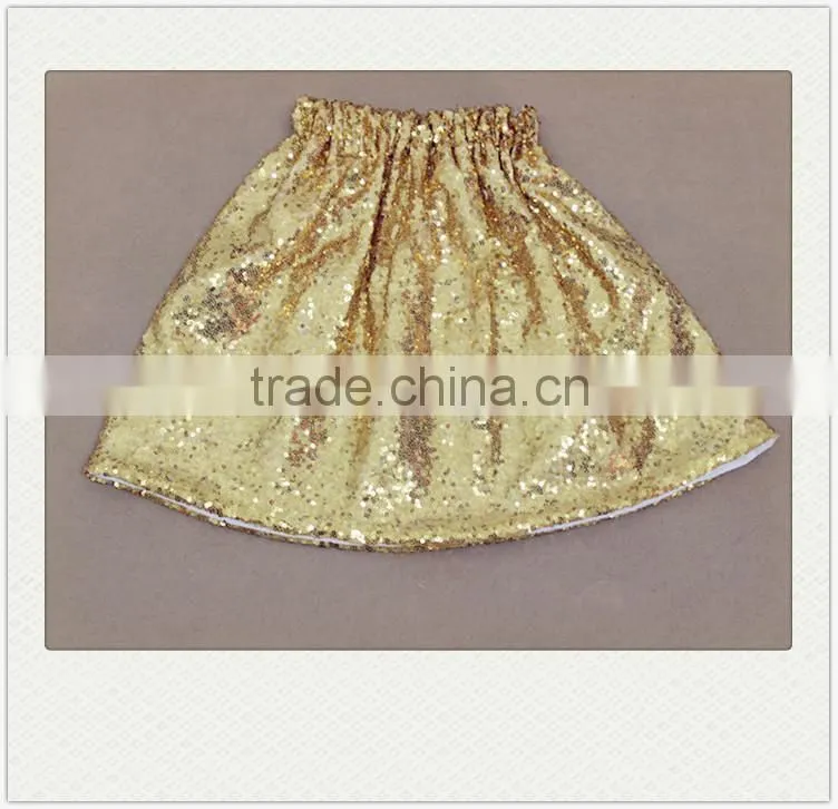 Lovely Kids Baby Girls Sequins Skirts Set Children's Shiny Gold Dress