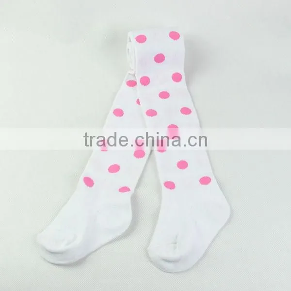 Cute baby girl tights with pink dots