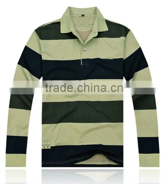 New Fashion autumn and winter men's striped polo shirt brand long sleeved striped MENS polo shirt M/3XL CUSTOMED