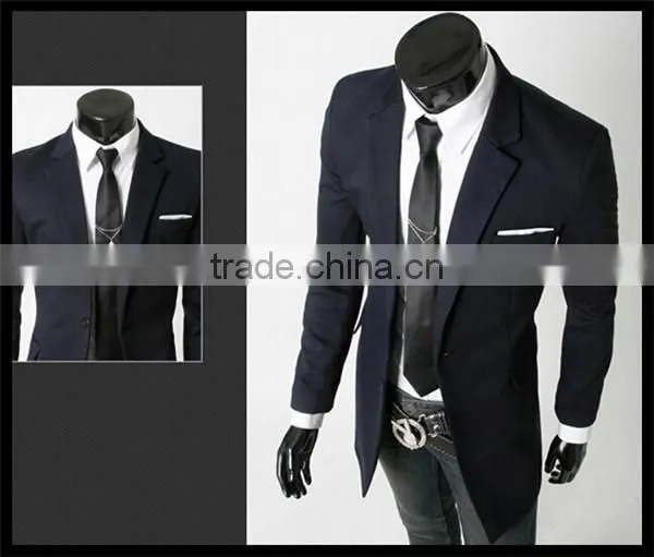 2016 latest european style velvet trendy business long blazer suit for man