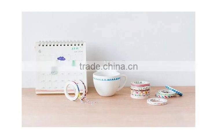 Muilt patterns Japanese washi tape 5mm*8m planner adhesive tape customizable