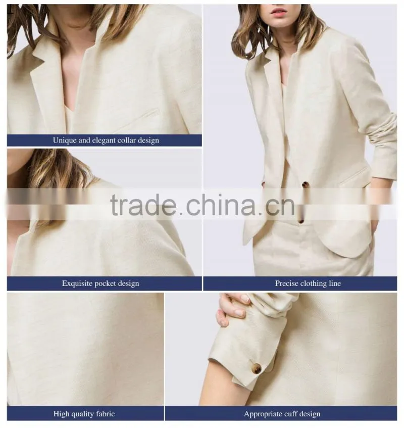 Custom Logo ladies white formal pant suits