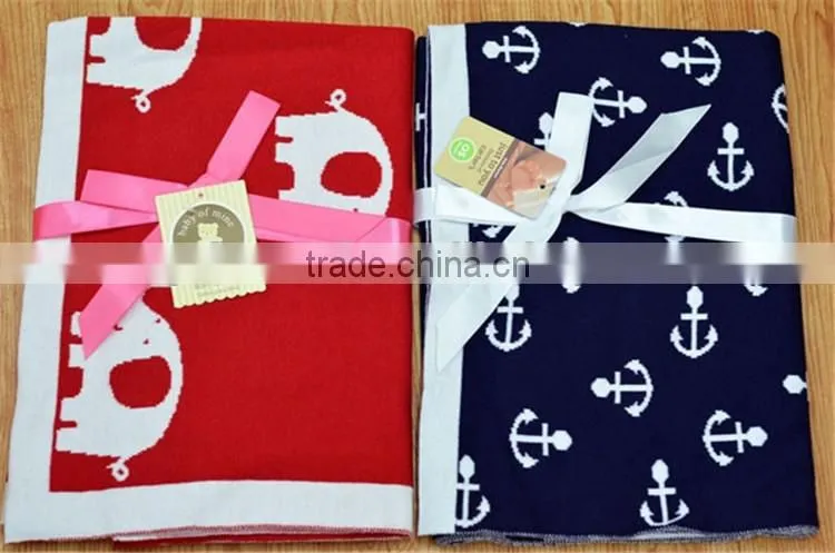 Wholesale elephant printed baby knit blanket in guangzhou
