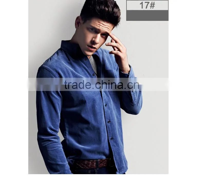 Hot sale autumn thick men's black standard-fit corduroy Shirt
