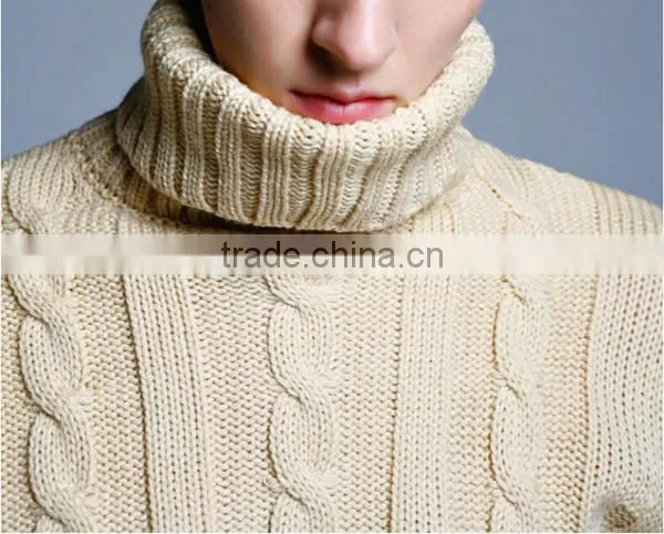 Men's fashion cable pullover turtle model sweater