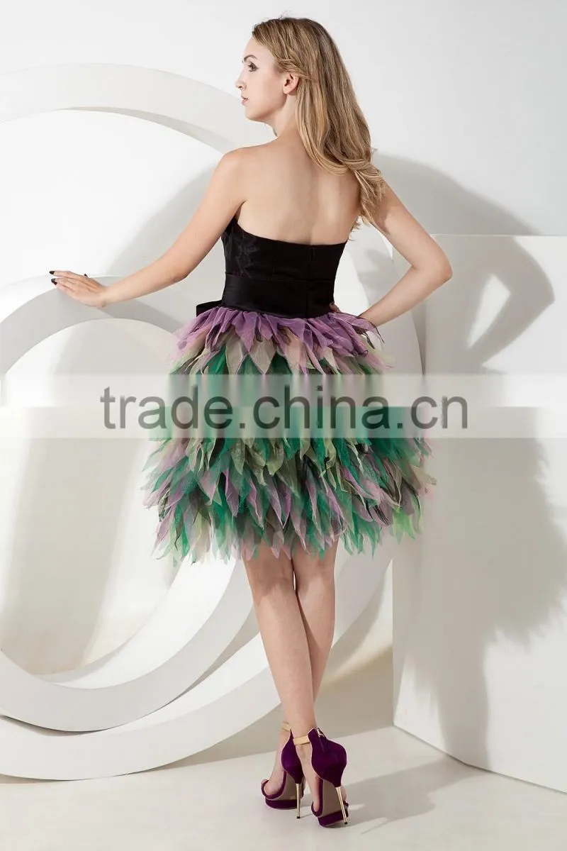 2017 wholesale simple style imitation silk mini-length prom dressesED137
